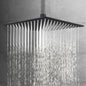 ACA International 12'' Rain High Pressure Shower Head Square Stainless Steel Large Rainfall Overhead 300mm Metal Ultra Thin WELS (Chrome)