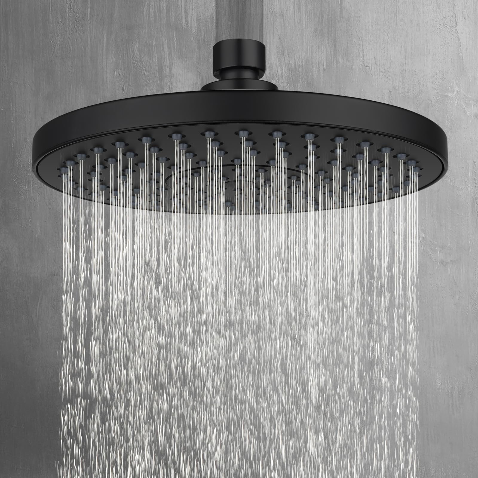 ACA International WELS Luxury Rain Shower Head High Pressure Adjustable 8 Inch Round Rainfall Shower Overhead ABS Plastic (Chrome)