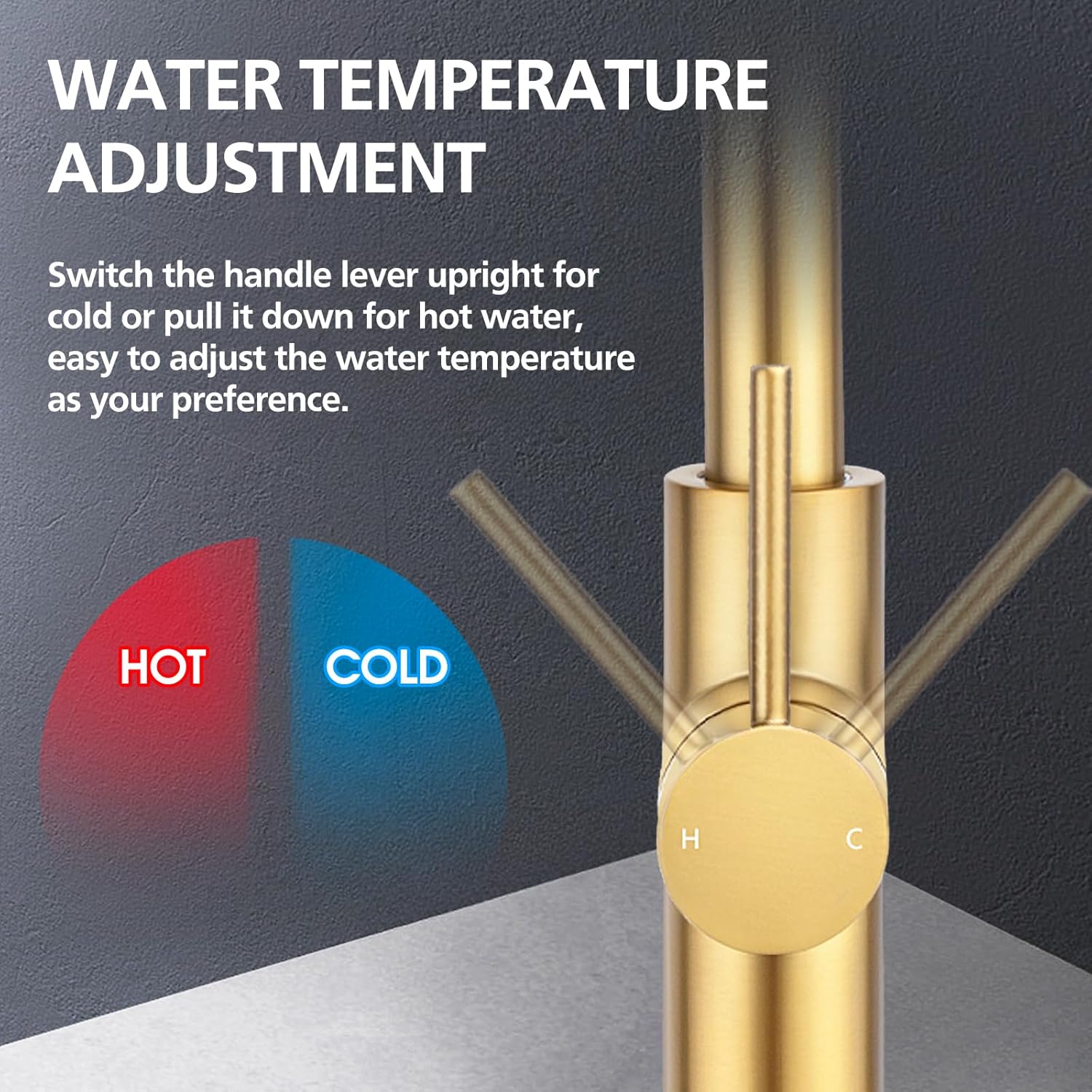 ACA International 2 Mode Pull Out Kitchen Tap Swivel Gooseneck Laundry Sink Taps Faucet WELS Kitchen Mixer Tap(Brushed Yellow Gold)