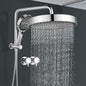 ACA International 13" Rain Shower Head 2 in 1 Round Shower Head Set Wall Mounted Shower Set 4-Mode Handheld Spary Bathroom WELS Approved (Chrome)