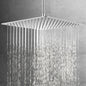 ACA International 12'' Rain High Pressure Shower Head Square Stainless Steel Large Rainfall Overhead 300mm Metal Ultra Thin WELS (Chrome)