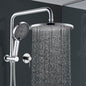 ACA International 10'' Rain Shower Head Set, Round 255mm Large Shower Head with 2 in 1 Shower Arm Rail and 3-Mode Handheld Spray, Bathroom Shower Set WELS Approved (Chrome)