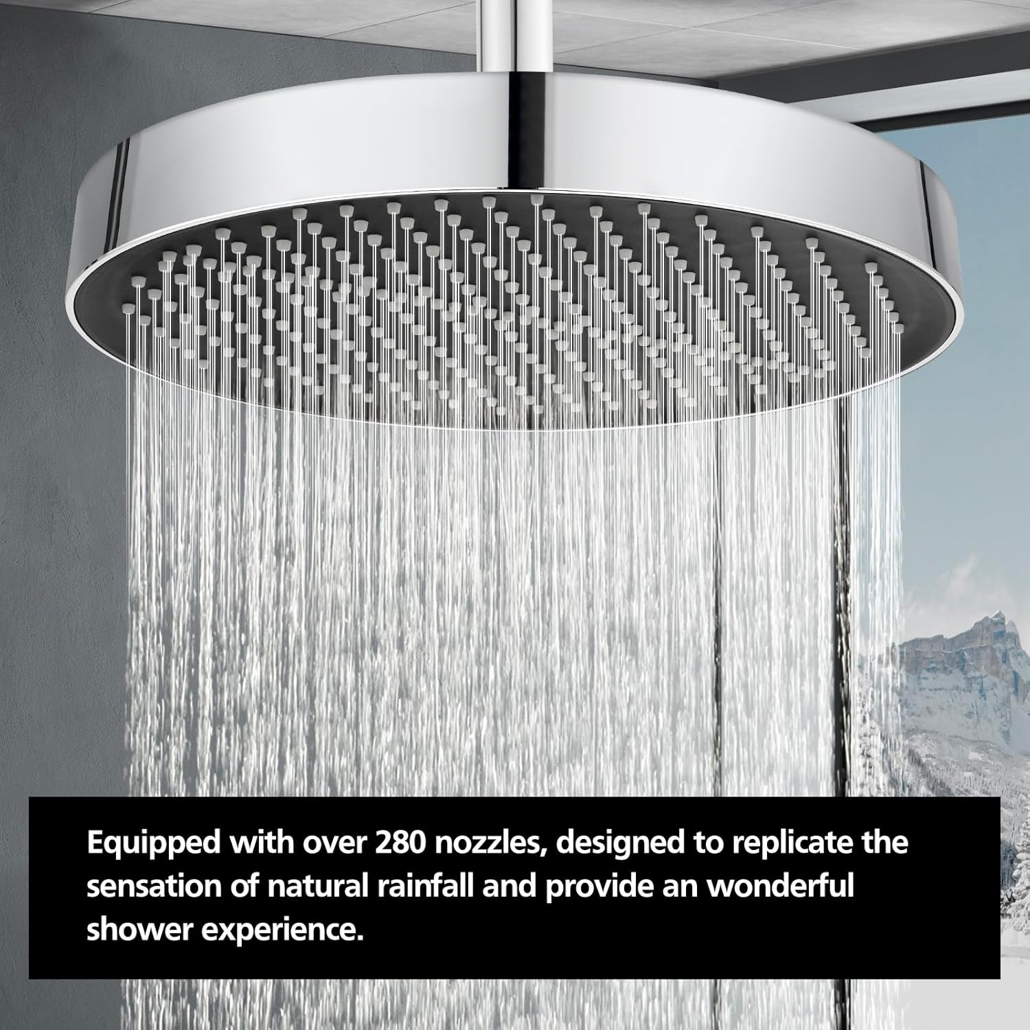 ACA International 13'' Luxury Overhead Rain Large Shower Head 325mm Round Adjustable Rainfall Shower Head WELS Approved (Chrome)