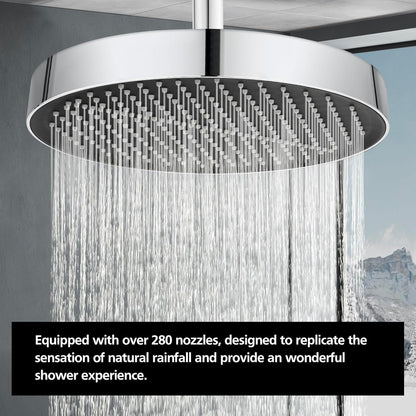 ACA International 13'' Luxury Overhead Rain Large Shower Head 325mm Round Adjustable Rainfall Shower Head WELS Approved (Chrome)