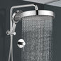 ACA International 13" Rain Shower Head 2 in 1 Round Shower Head Set Wall Mounted Shower Set 4-Mode Handheld Spary Bathroom WELS Approved (Chrome)