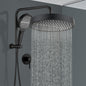 ACA International 13" Rain Shower Head 2 in 1 Round Shower Head Set Wall Mounted Shower Set 4-Mode Handheld Spary Bathroom WELS Approved (Chrome)