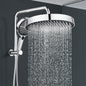 ACA International 13" Rain Shower Head 2 in 1 Round Shower Head Set Wall Mounted Shower Set 4-Mode Handheld Spary Bathroom WELS Approved (Chrome)